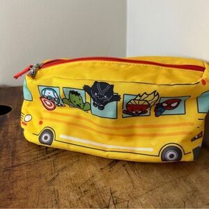 Yellow Yoobi Marvel Character Superhero Kids School Bus Large Pencil Case 4x4x10